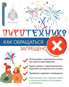 Памятка от МЧС России: как запрещено обращаться с пиротехникой