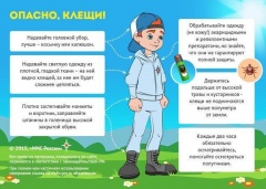 Памятка для детей и взрослых «Осторожно – клещи!»