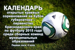 Календарь открытых краевых соревнований на Кубок губернатора
