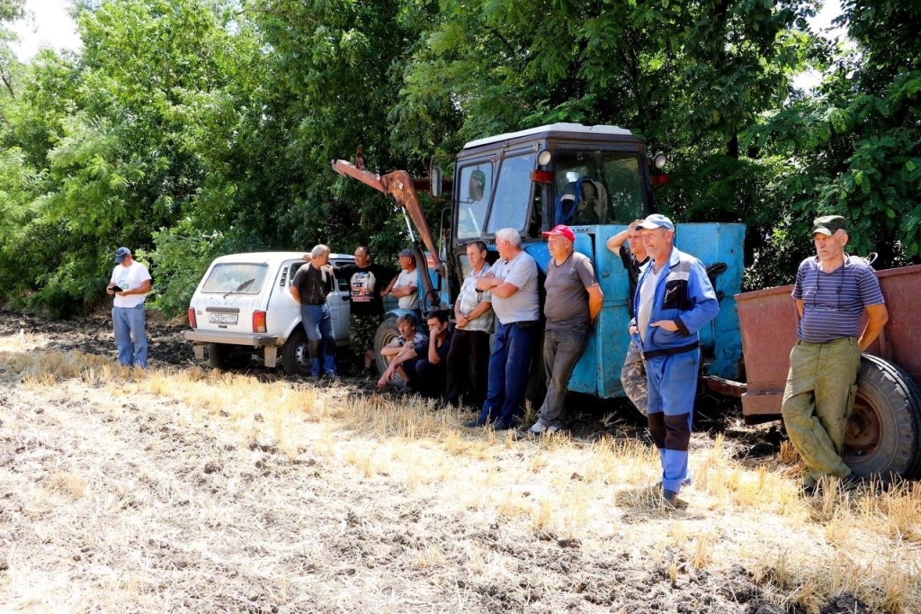 Во время уборочных работ на полевых станах Тбилисского района вновь зазвучали песни творческих агитбригад