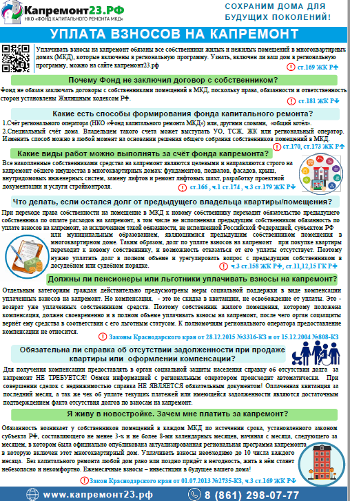 УПЛАТА ВЗНОСОВ НА КАПРЕМОНТ