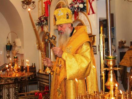 В храме Андрея Первозванного литургию провел Преосвященнейший Стефан, епископ Тихорецкий и Кореновский 