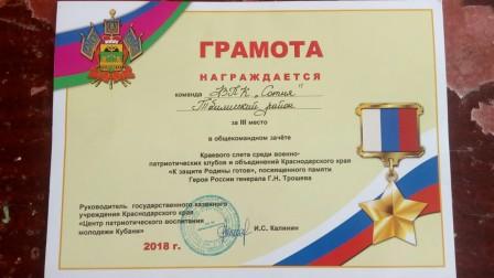 Тбилисцы завоевали «бронзу» на зональном этапе соревнований «К защите Родины готов»