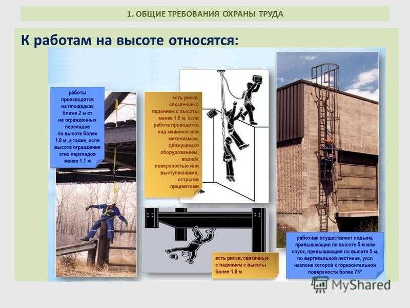 Требования к выполнению работ на высоте