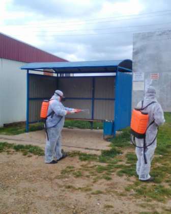 В Тбилисском районе проводится дезинфекция улиц