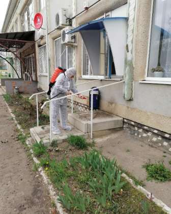 В Тбилисском районе проводится дезинфекция улиц