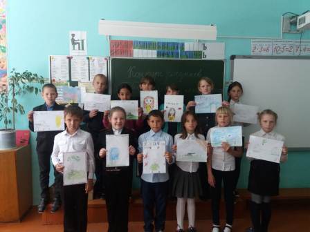 Конкурс рисунков "Победа прадеда останется навечно" прошел в геймановской школе